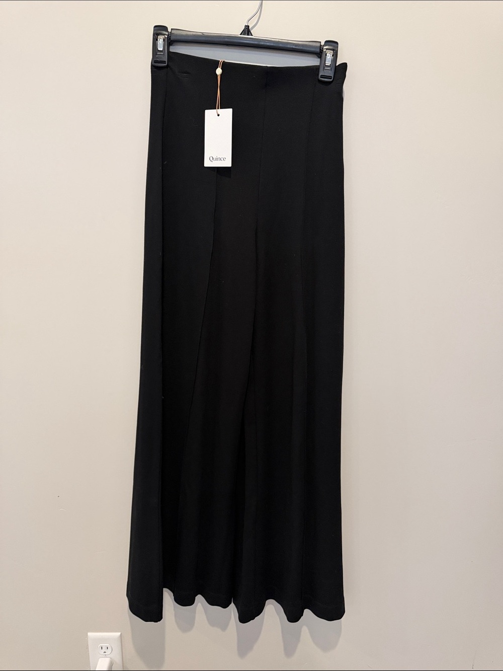 Quince Black Wide-Leg Palazzo Pants